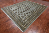 Grey Bokhara Hand-Knotted Wool Rug - 8' 3" X 9' 10"
