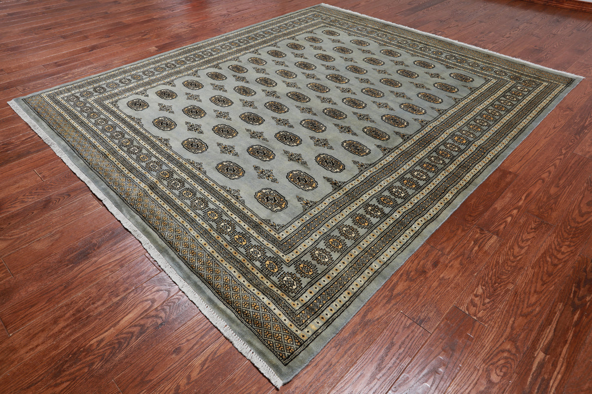 Grey Bokhara Hand-Knotted Wool Rug - 8' 3" X 9' 10"