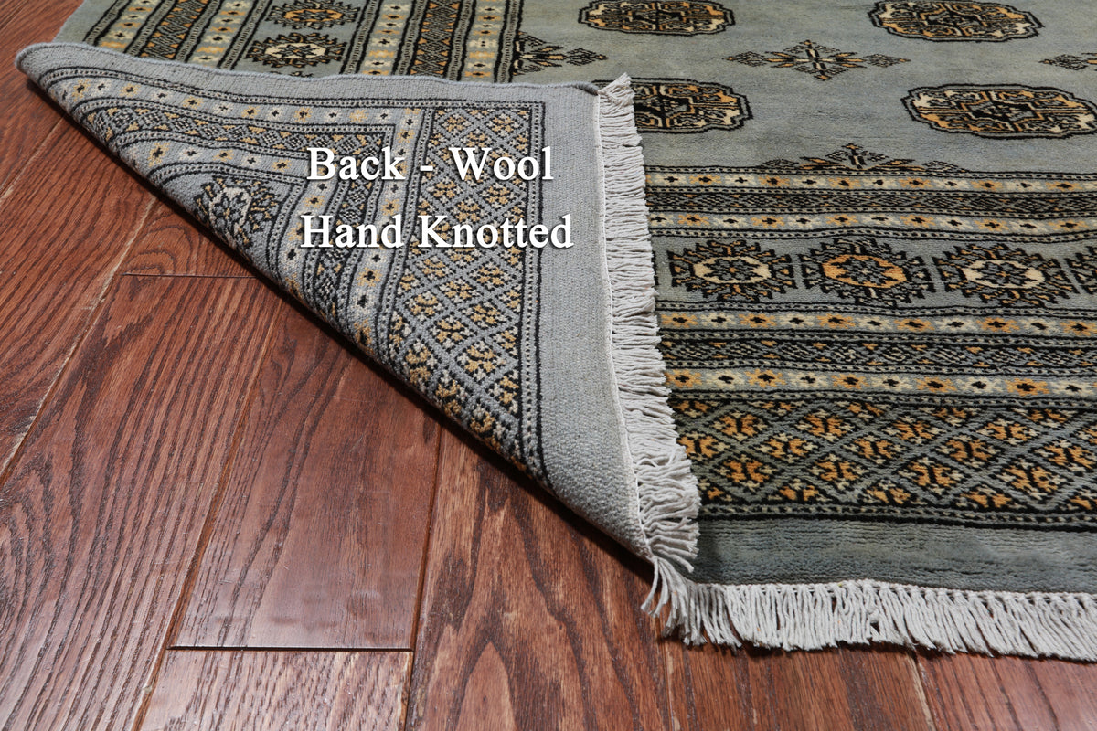 Grey Bokhara Hand-Knotted Wool Rug - 8' 3" X 9' 10"
