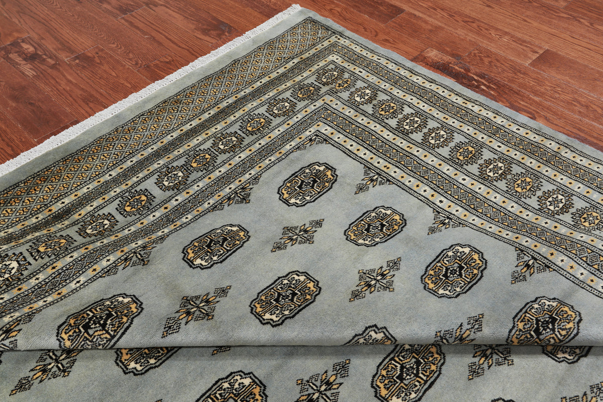 Grey Bokhara Hand-Knotted Wool Rug - 8' 3" X 9' 10"