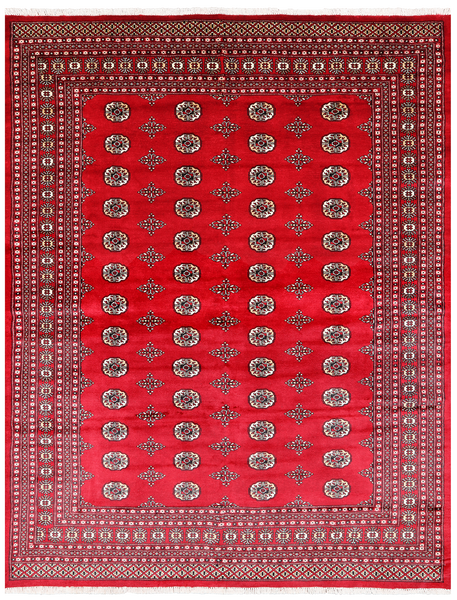 Red Bokhara Handmade Wool Rug - 8' 2" X 10' 6"