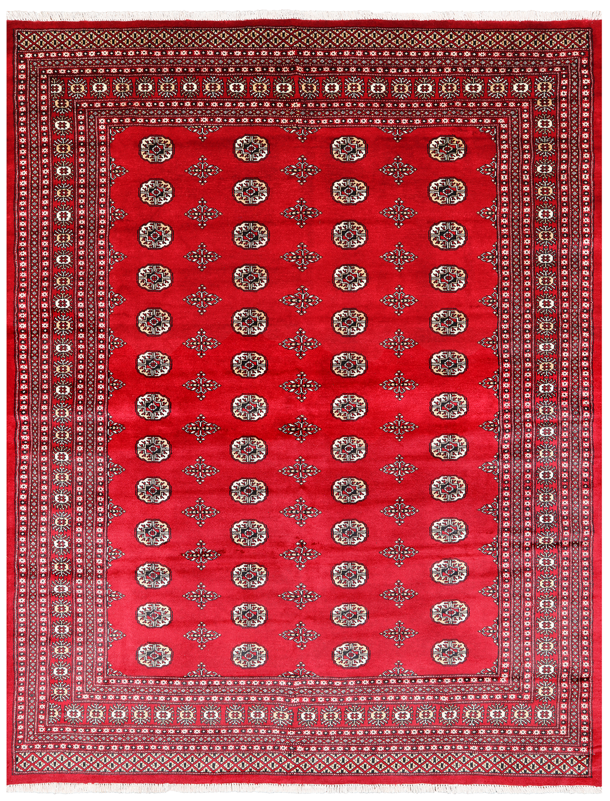 Red Bokhara Handmade Wool Rug - 8' 2" X 10' 6"