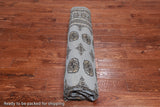 Grey Bokhara Handmade Wool Rug - 8' 1" X 9' 10"