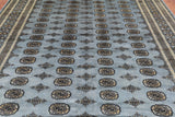 Grey Bokhara Handmade Wool Rug - 8' 1" X 9' 10"