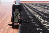 Black Bokhara Handmade Wool Rug - 8' 1" X 9' 10"