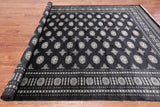 Black Bokhara Handmade Wool Rug - 8' 1" X 9' 10"