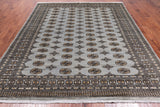Grey Bokhara Hand-Knotted Wool Rug - 7' 10" X 9' 5"