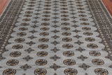Grey Bokhara Hand-Knotted Wool Rug - 7' 10" X 9' 5"