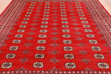 Red Bokhara Handmade Wool Rug - 8' 0" X 9' 9"