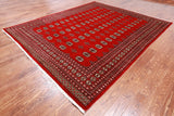 Red Bokhara Handmade Wool Rug - 8' 0" X 9' 9"
