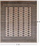 Ivory Bokhara Hand Knotted Wool Rug - 7' 11" X 9' 3"