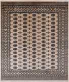 Ivory Bokhara Hand Knotted Wool Rug - 7' 11" X 9' 3"