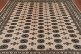 Ivory Bokhara Hand Knotted Wool Rug - 7' 11" X 9' 3"