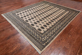 Ivory Bokhara Hand Knotted Wool Rug - 7' 11" X 9' 3"