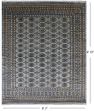 Grey Bokhara Hand Knotted Wool Rug - 8' 3" X 9' 10"