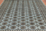 Grey Bokhara Hand Knotted Wool Rug - 8' 3" X 9' 10"