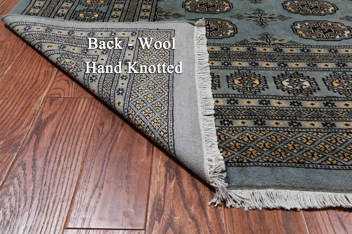 Grey Bokhara Hand Knotted Wool Rug - 8' 3" X 9' 10"