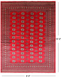 Red Bokhara Handmade Wool Rug - 8' 0" X 10' 2"