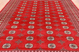 Red Bokhara Handmade Wool Rug - 8' 0" X 10' 2"