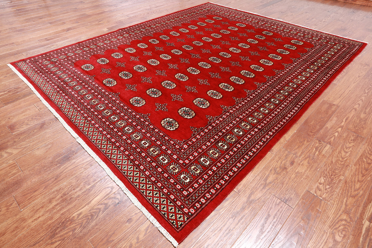 Red Bokhara Handmade Wool Rug - 8' 0" X 10' 2"
