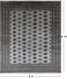 Grey Bokhara Hand-Knotted Wool Rug - 8' 0" X 9' 10"