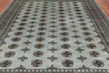 Grey Bokhara Hand-Knotted Wool Rug - 8' 0" X 9' 10"
