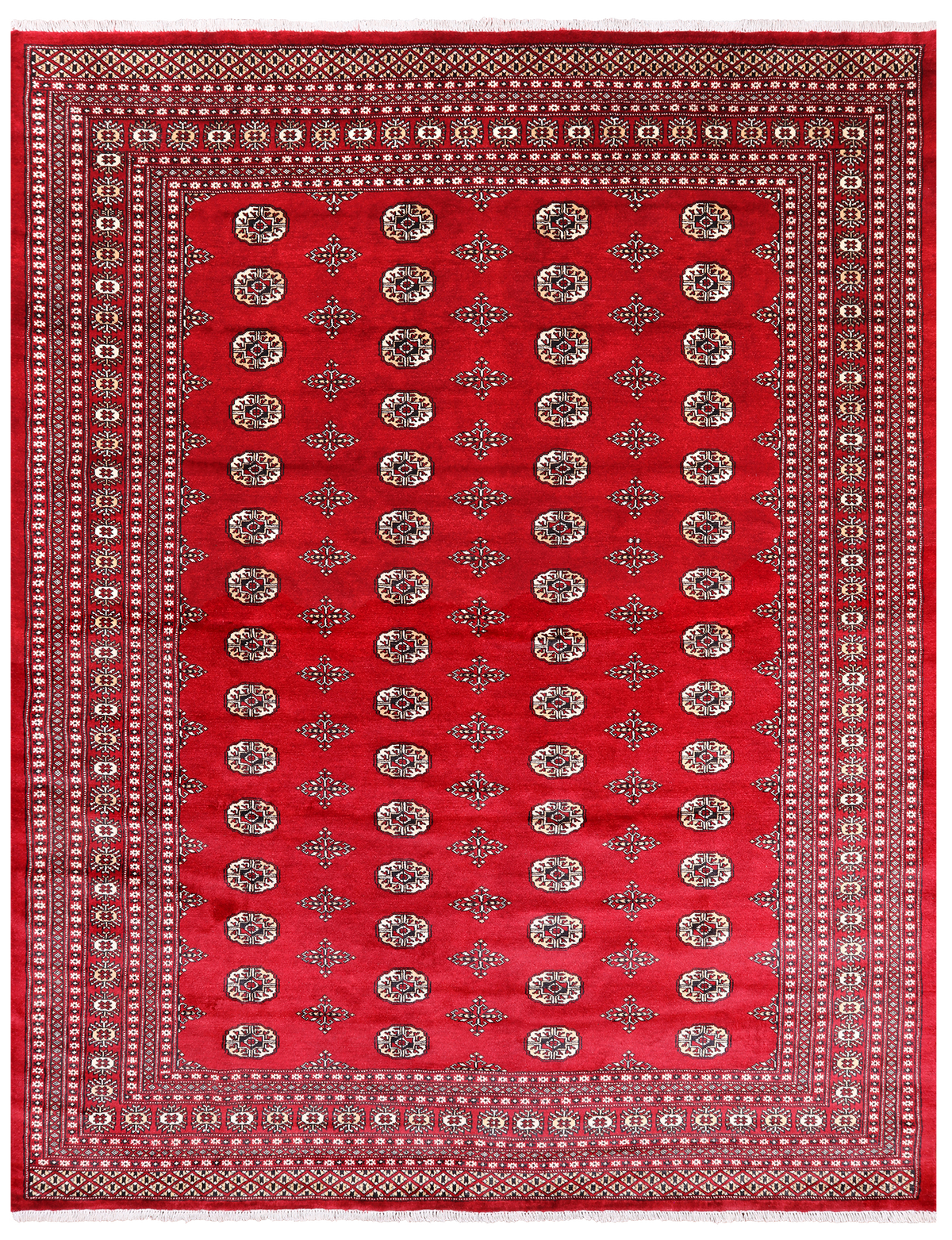 Red Bokhara Hand-Knotted Wool Rug - 8' 1" X 10' 2"