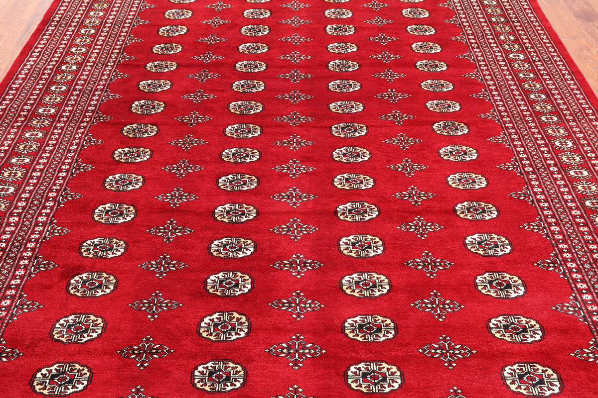 Red Bokhara Hand-Knotted Wool Rug - 8' 1" X 10' 2"