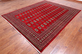 Red Bokhara Hand-Knotted Wool Rug - 8' 1" X 10' 2"