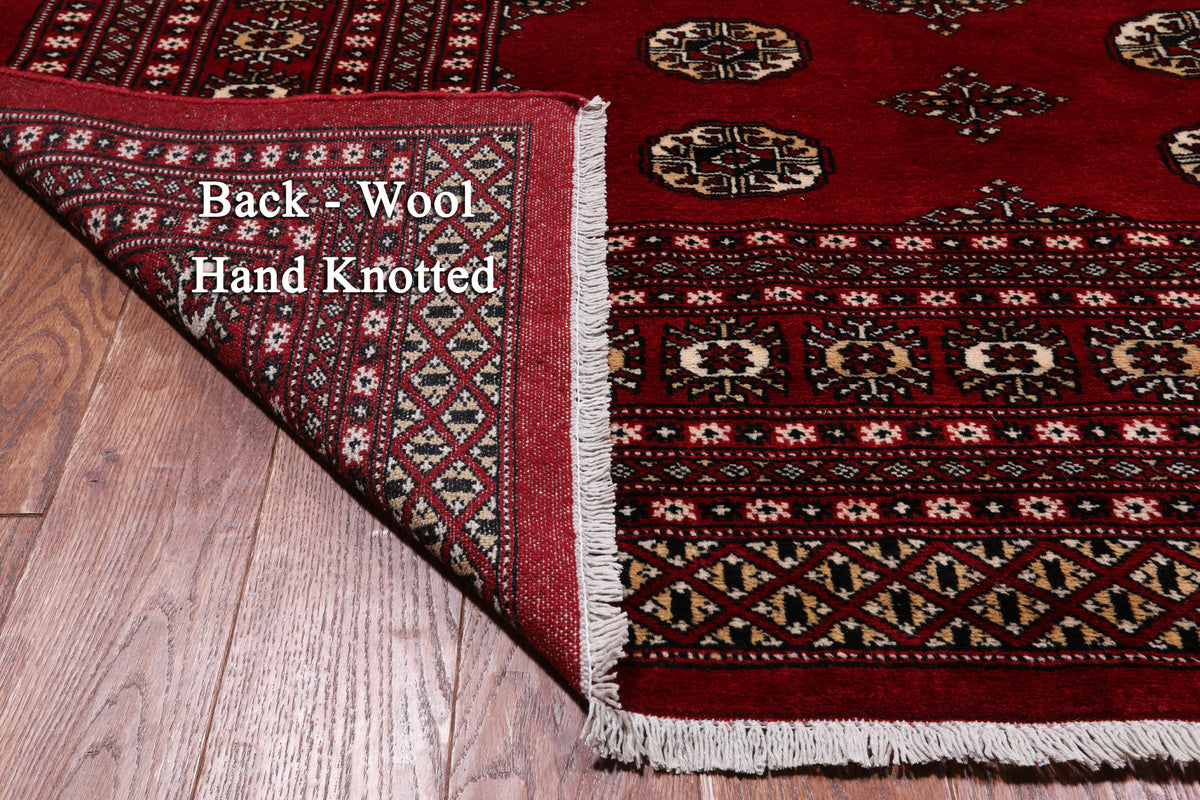 Red Bokhara Hand-Knotted Wool Rug - 8' 1" X 10' 2"
