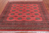 Rust Square Bokhara Hand-Knotted Wool Rug - 6' 9" X 6' 1"