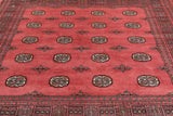 Rust Square Bokhara Hand-Knotted Wool Rug - 6' 9" X 6' 1"
