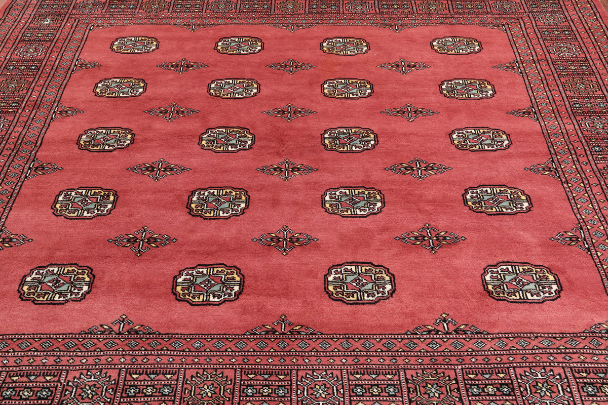 Rust Square Bokhara Hand-Knotted Wool Rug - 6' 9" X 6' 1"