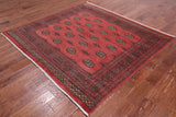 Rust Square Bokhara Hand-Knotted Wool Rug - 6' 9" X 6' 1"