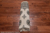 Beige Square Bokhara Handmade Wool Rug - 6' 7" X 6' 3"