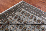 Grey Square Bokhara Hand Knotted Wool Rug - 6' 8" X 6' 0"