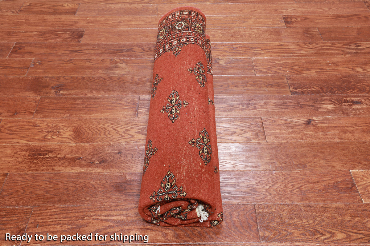 Rust Bokhara Hand-Knotted Wool Rug - 6' 5" X 7' 8"