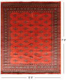 Rust Bokhara Hand-Knotted Wool Rug - 6' 5" X 7' 8"