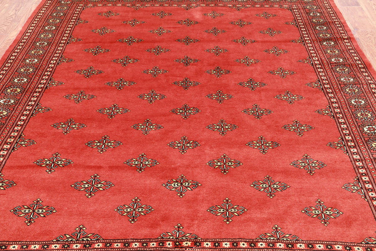 Rust Bokhara Hand-Knotted Wool Rug - 6' 5" X 7' 8"