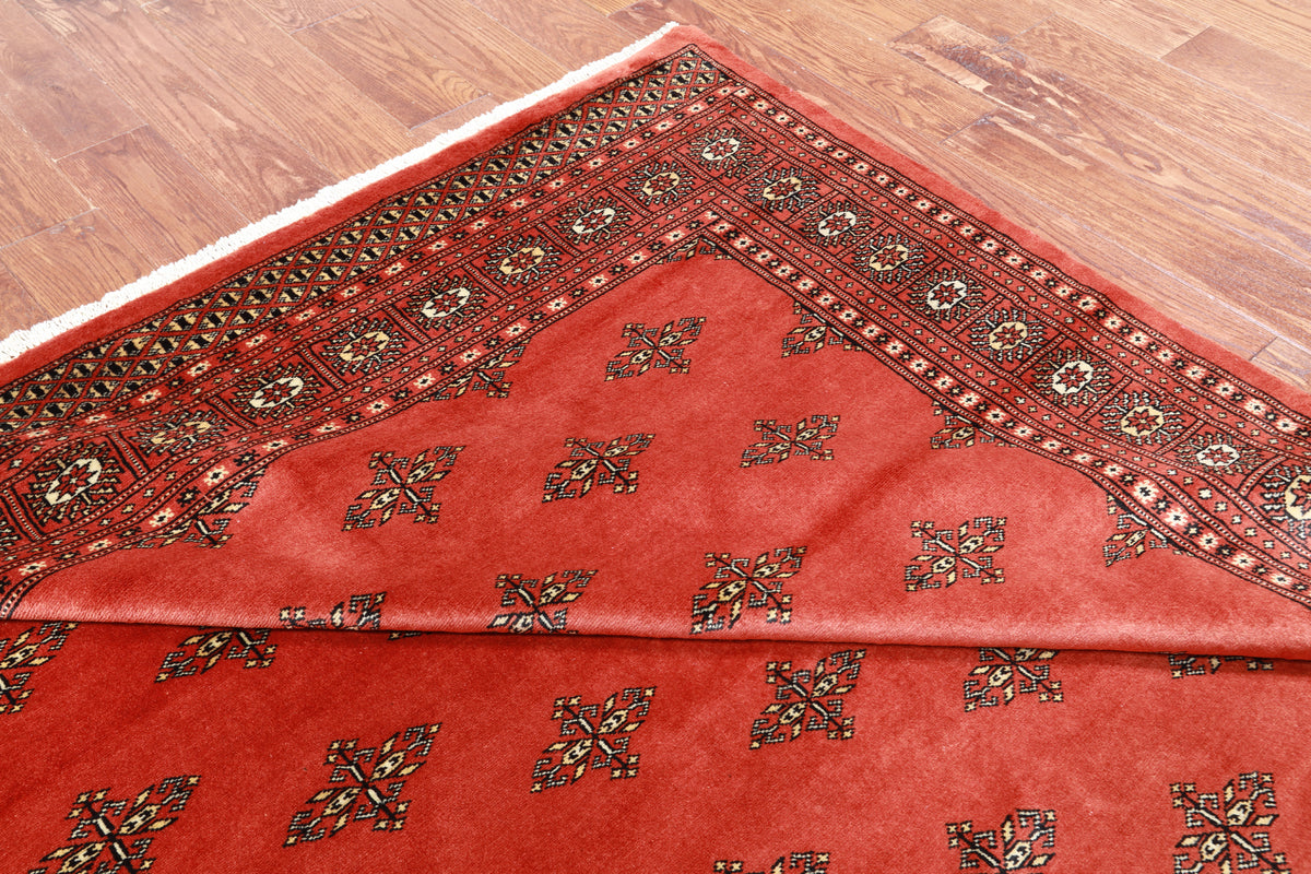 Rust Bokhara Hand-Knotted Wool Rug - 6' 5" X 7' 8"
