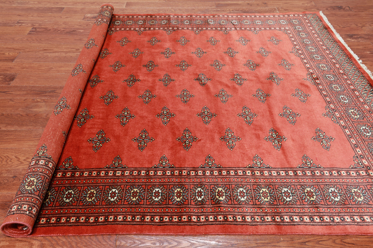 Rust Bokhara Hand-Knotted Wool Rug - 6' 5" X 7' 8"