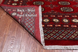 Red Bokhara Handmade Wool Rug - 6' 7" X 7' 10"