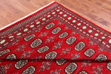 Red Bokhara Handmade Wool Rug - 6' 7" X 7' 10"