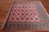 Pink Square Bokhara Hand Knotted Wool Rug - 6' 8" X 6' 8"