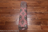 Pink Square Bokhara Hand Knotted Wool Rug - 6' 8" X 6' 8"