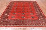 Rust Bokhara Hand Knotted Wool Rug - 6' 8" X 7' 8"