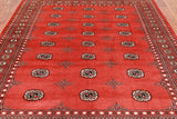 Rust Bokhara Hand Knotted Wool Rug - 6' 8" X 7' 8"