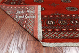 Rust Bokhara Hand Knotted Wool Rug - 6' 8" X 7' 8"