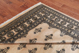 Beige Bokhara Hand-Knotted Wool Rug - 7' 8" X 6' 9"