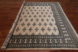 Beige Bokhara Hand-Knotted Wool Rug - 7' 8" X 6' 9"